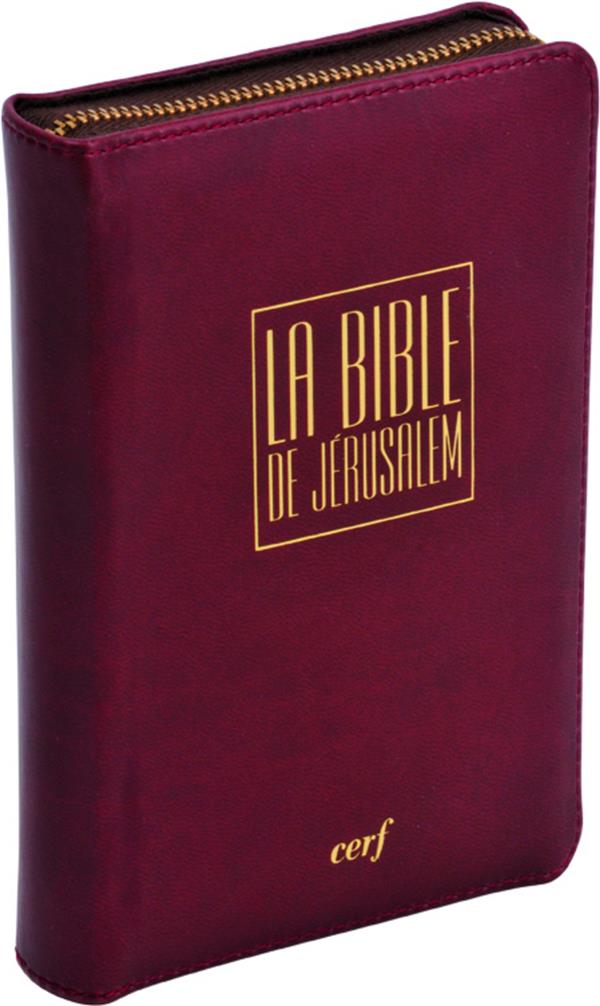 La bible de jerusalem - voyage cuir bordeaux zippee