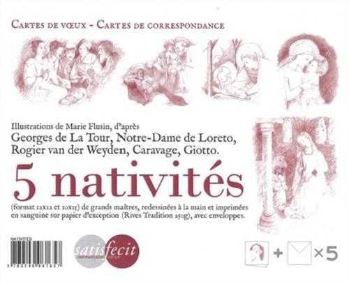 Cartes assortiment des 5 cartes de la nativite