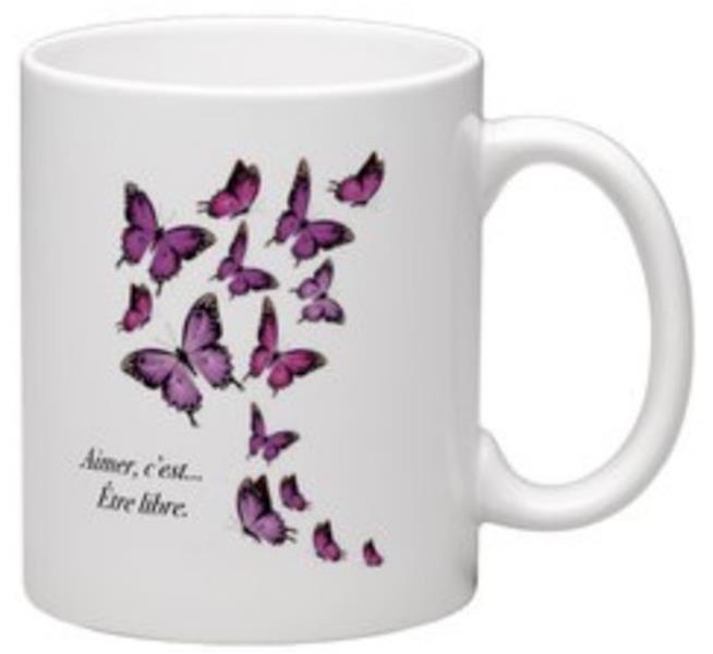 Mug papillons ete framboise