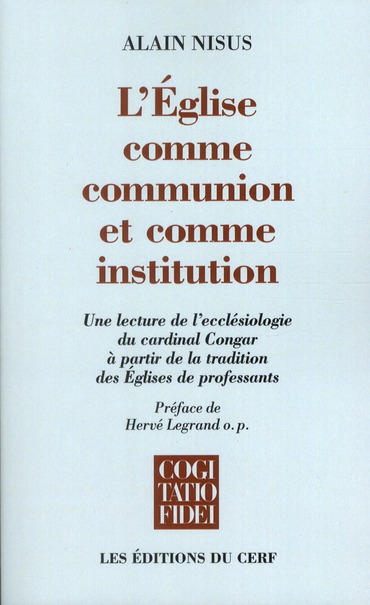 L'eglise comme communion et comme institution