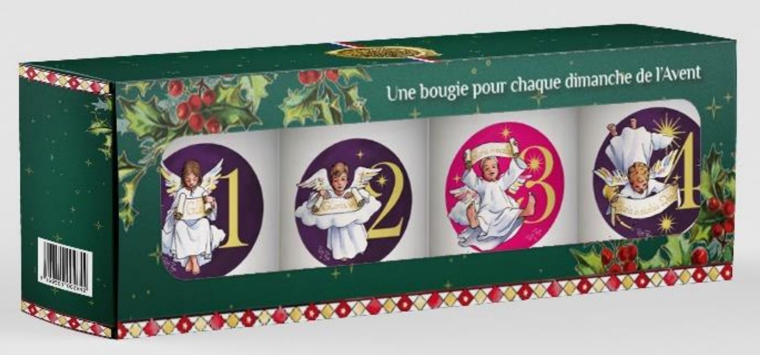 Coffret kit de 4 bougies veilleuses de l'avent