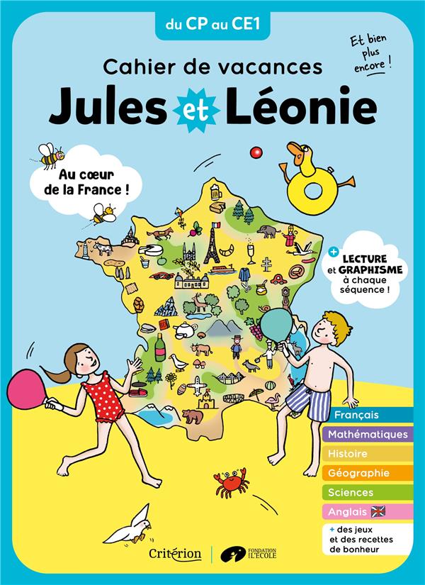 Jules et leonie : cahier de vacances  -  du cp au ce1