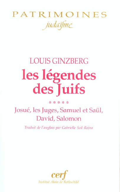 LES LEGENDES DES JUIFS TOME 5 - GINZBERG LOUIS - CERF