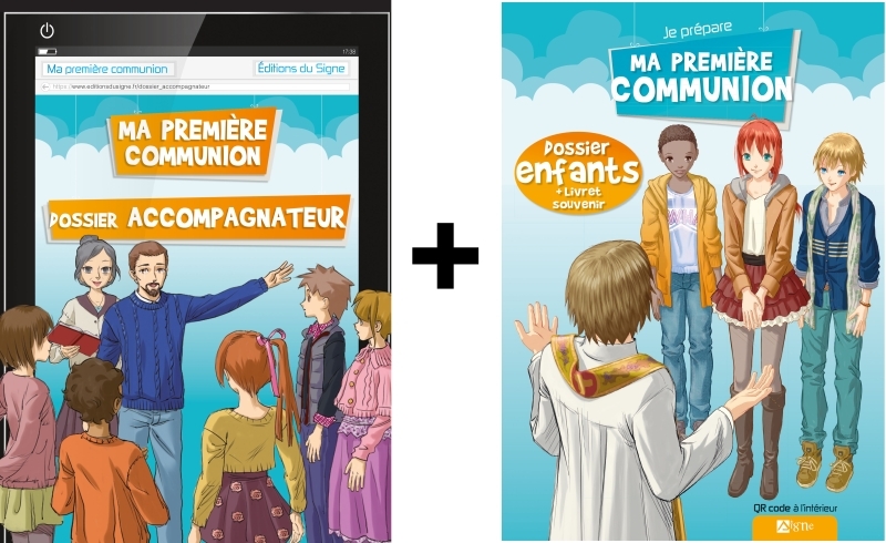 LOT COFFRET 1ERE COMMUNION ENFANT + ACCOMPAGNATEUR - XXX - SIGNE