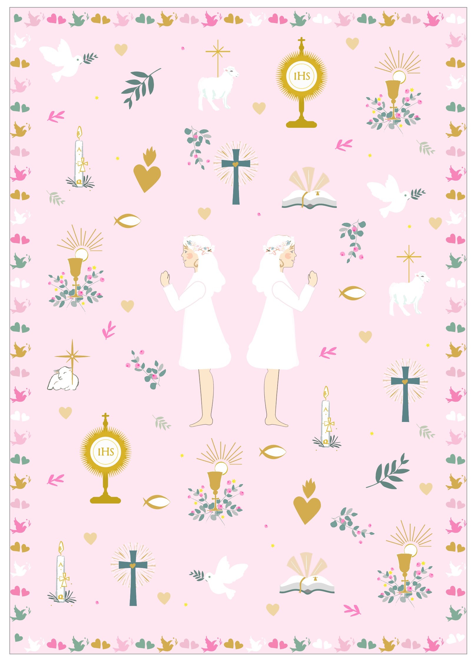 Planche de stickers fille (communion, profession de foi et confirmation)