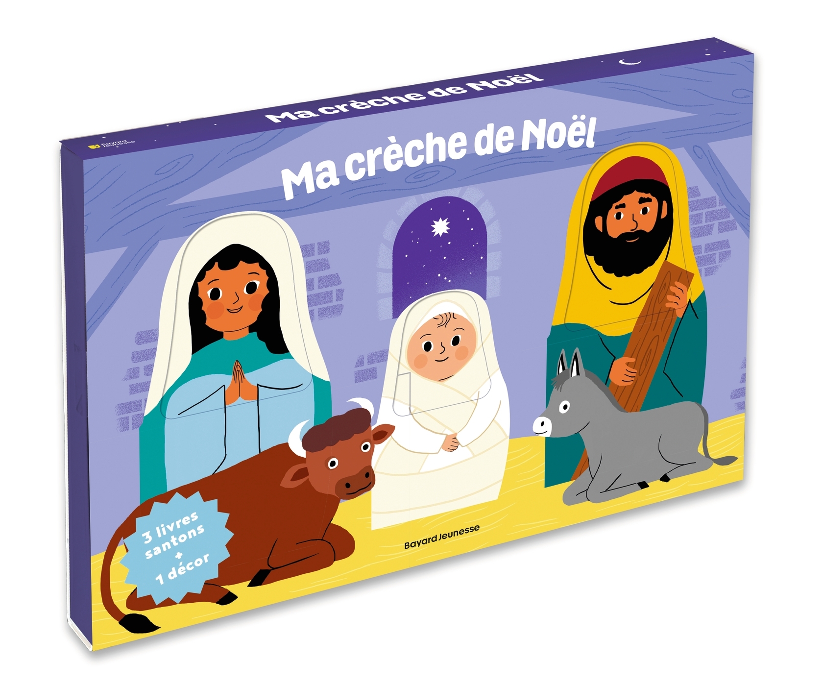 Ma crèche de noël - trois livres-santons et un décor