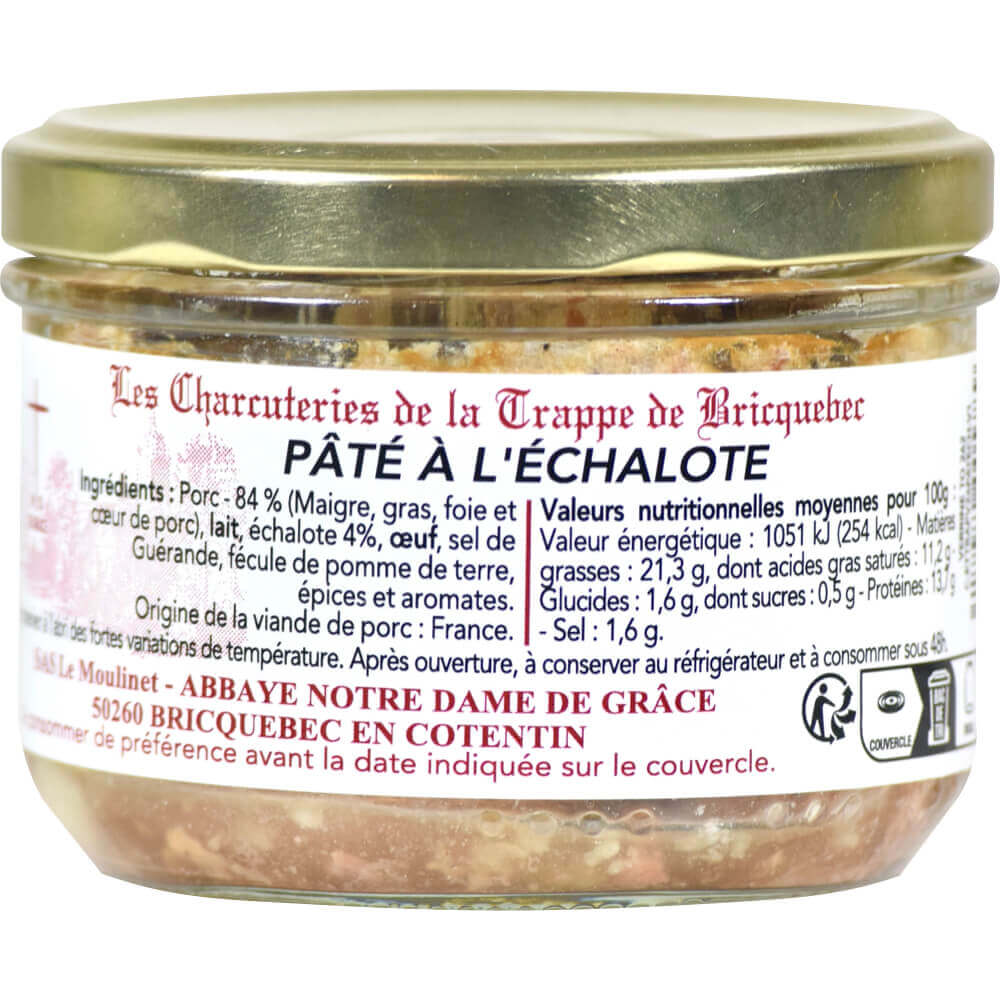 Pate a l'echalote, conserve verre de 180 g