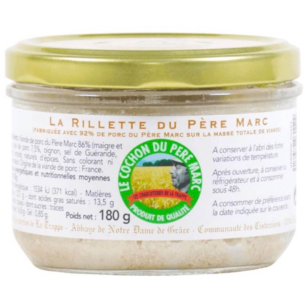 La rillette du pere marc - pur porc, conserve verre de 180 g