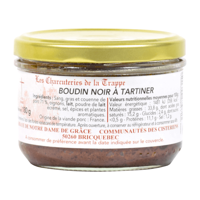 Boudin noir a tartiner, conserve verre de 180 g