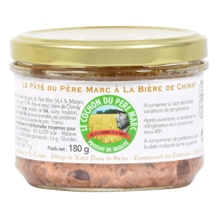 Le pate du pere marc a la biere de chimay, conserve verre de 180 g