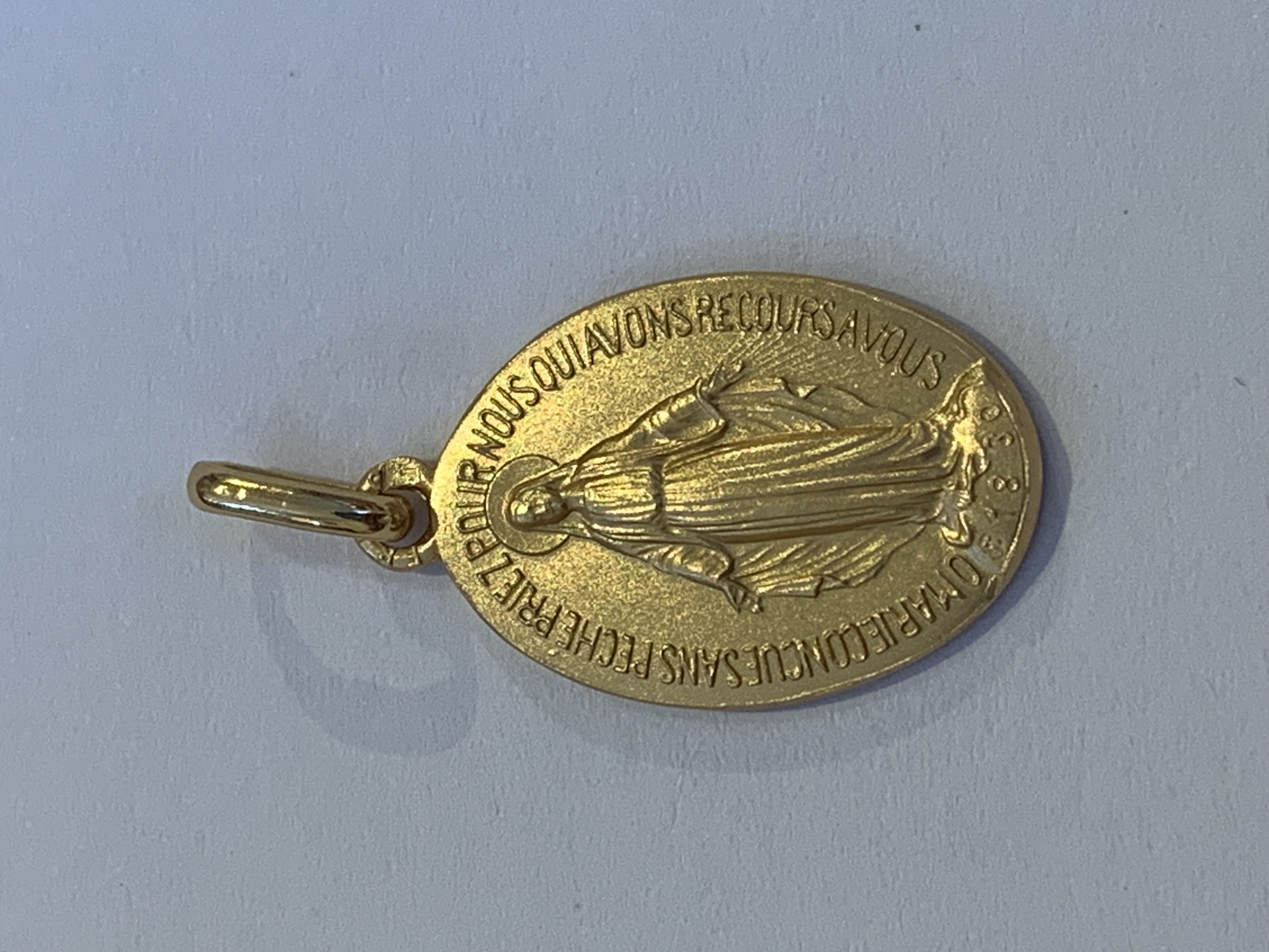 Medaille miraculeuse sans bord 19mm plaque or