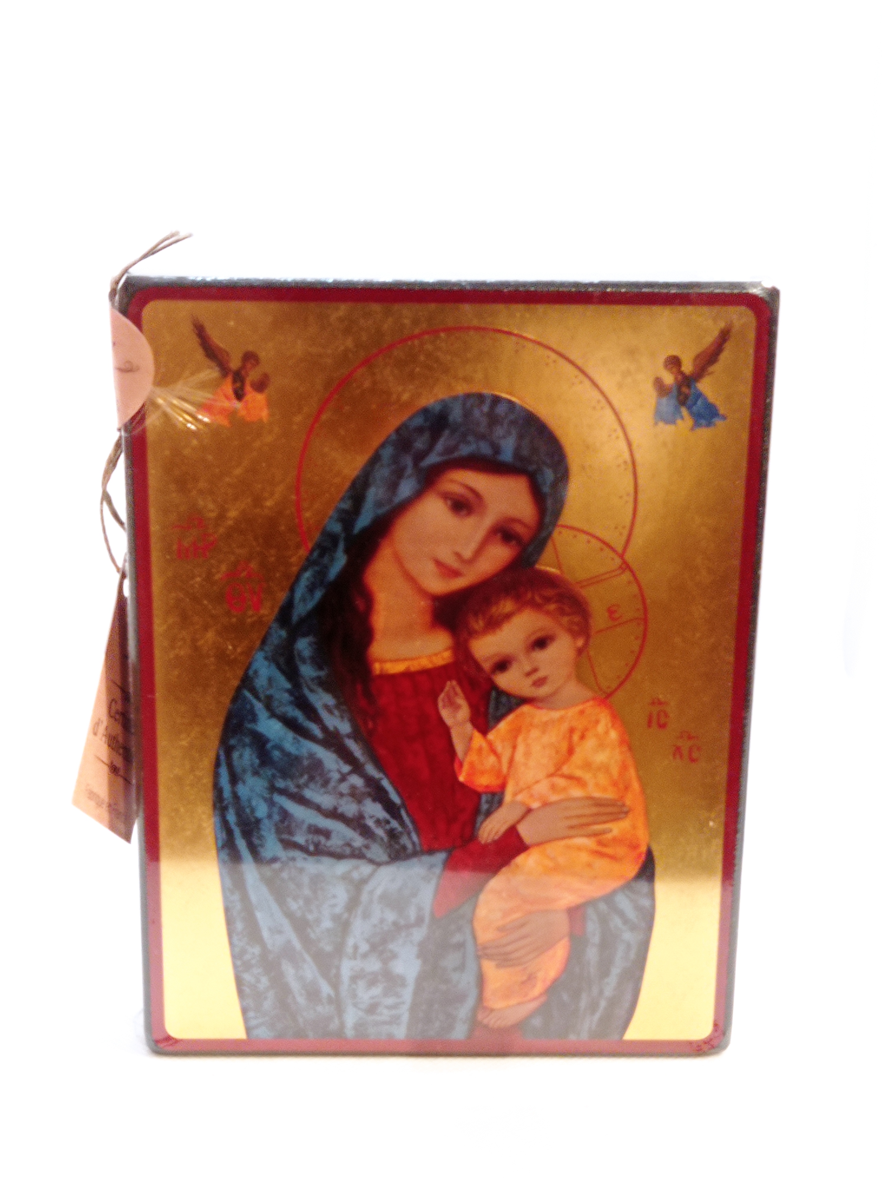 Vierge de la lumiere - icone doree a la feuille 14,2x11,8 cm -  942.64