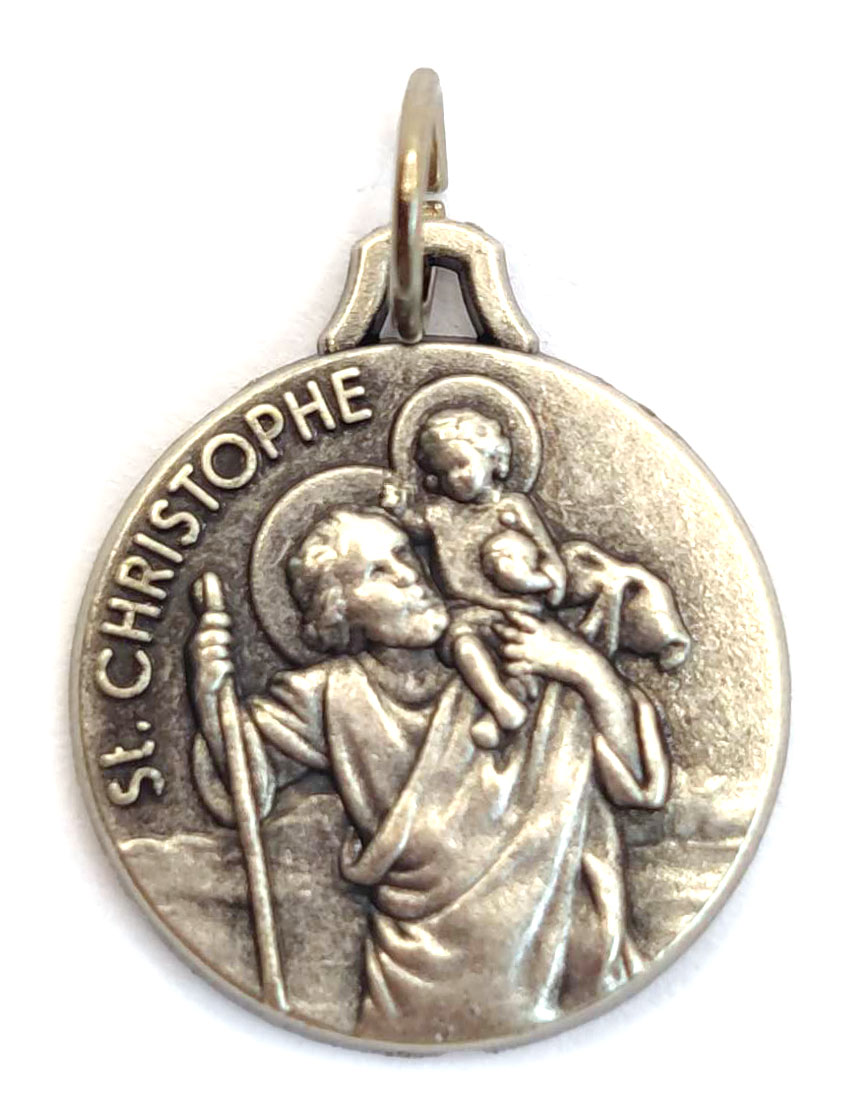 Medaille st christophe metal argente