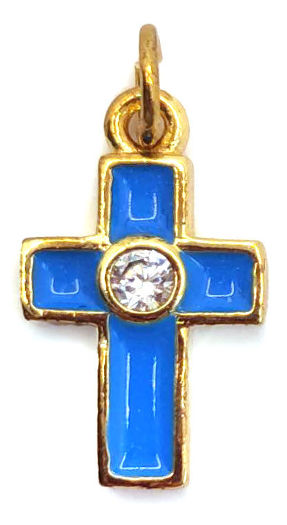 Croix de cou bleu