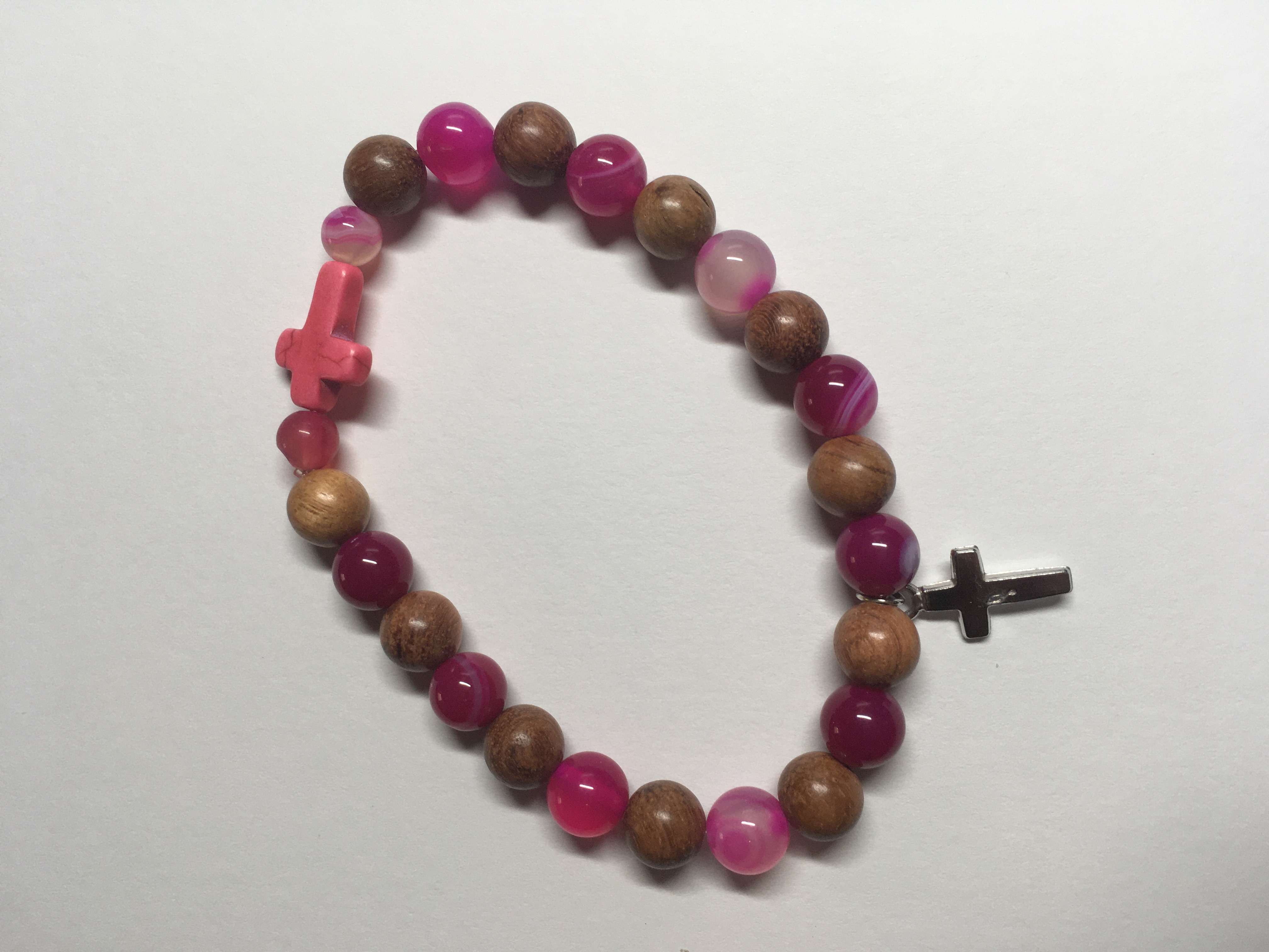 Bracelet agate rose