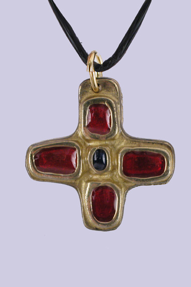 Croix bronze d'art rouge