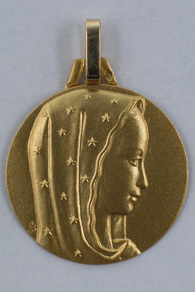 Médaille or 9k vierge étoile