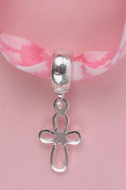 Collier croix carrée liberty rose