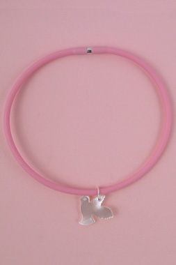 Bracelet colombe nacre silicone rose