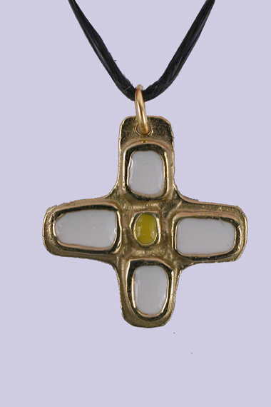 Croix bronze d'art blanc