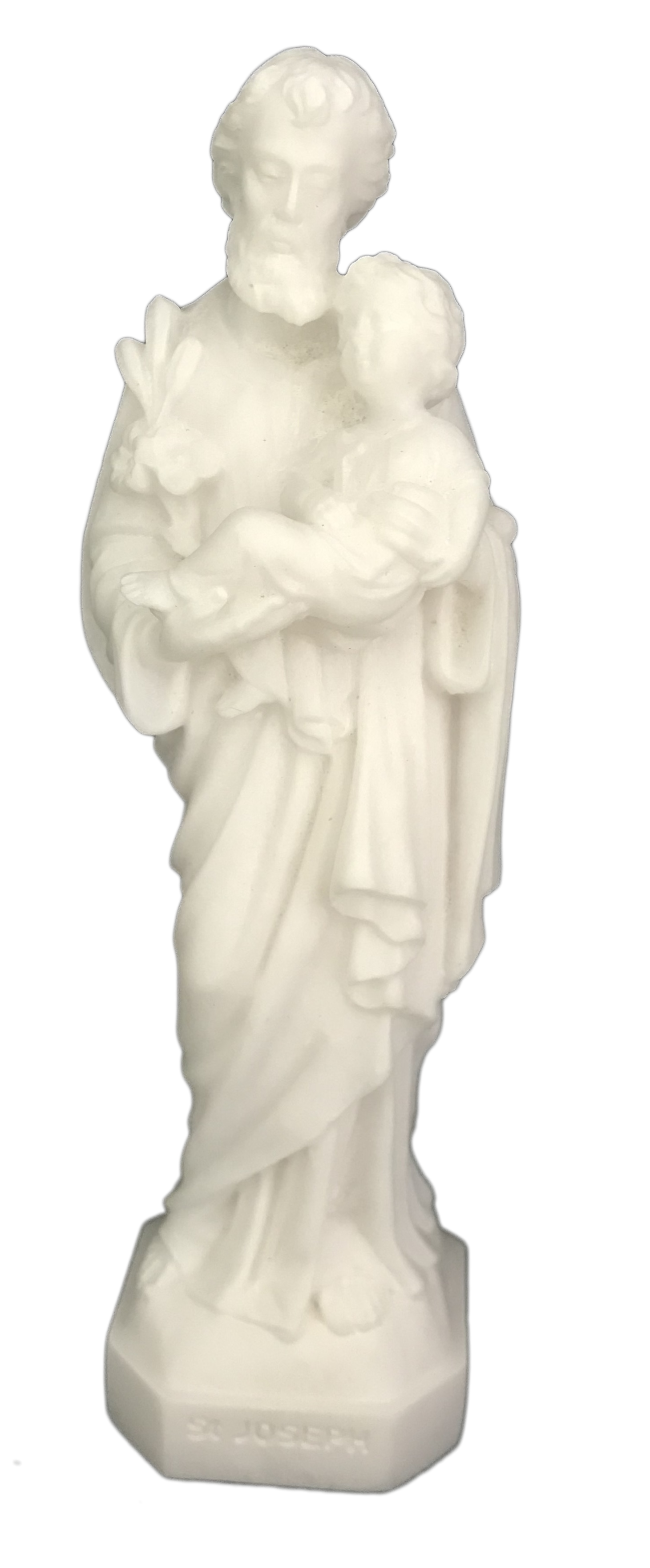 Statue saint joseph 14cm albatre blanc