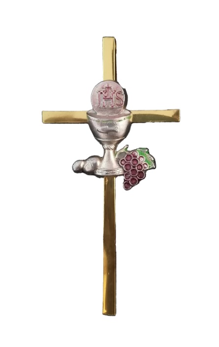 Croix de communion métal doré et argenté