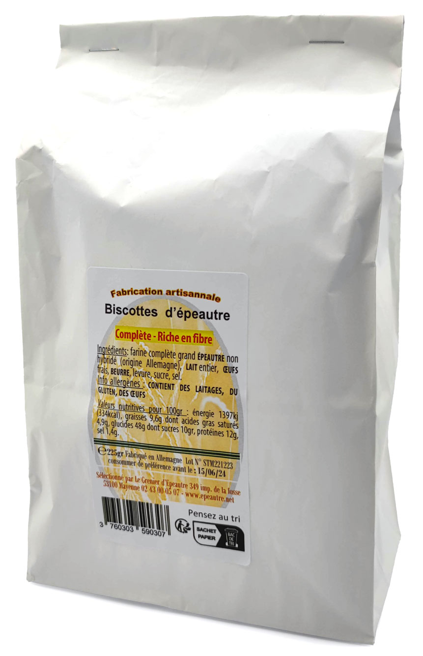 Biscottes epeautre 225g