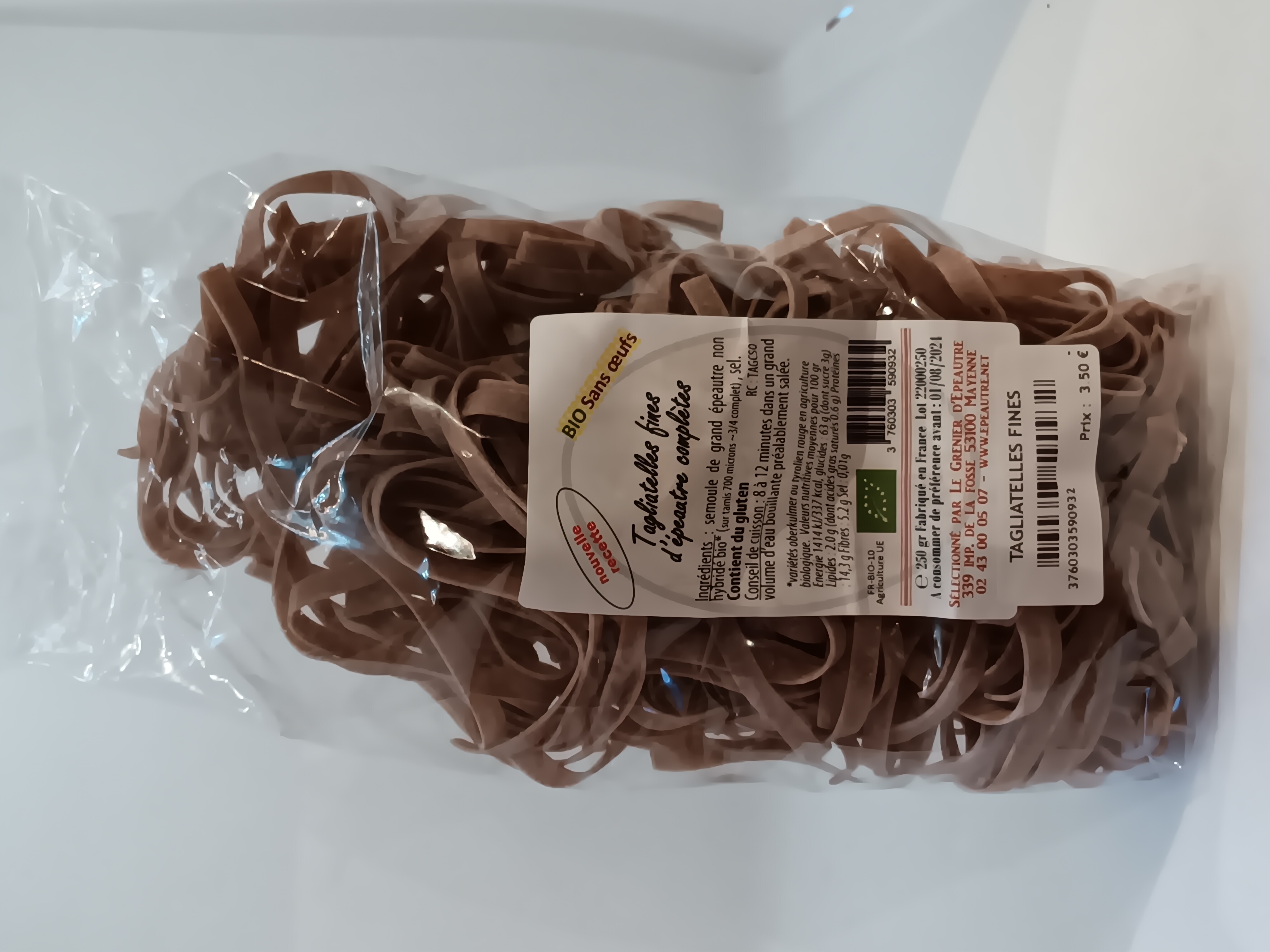 Tagliatelles fines epeautre completes 250g