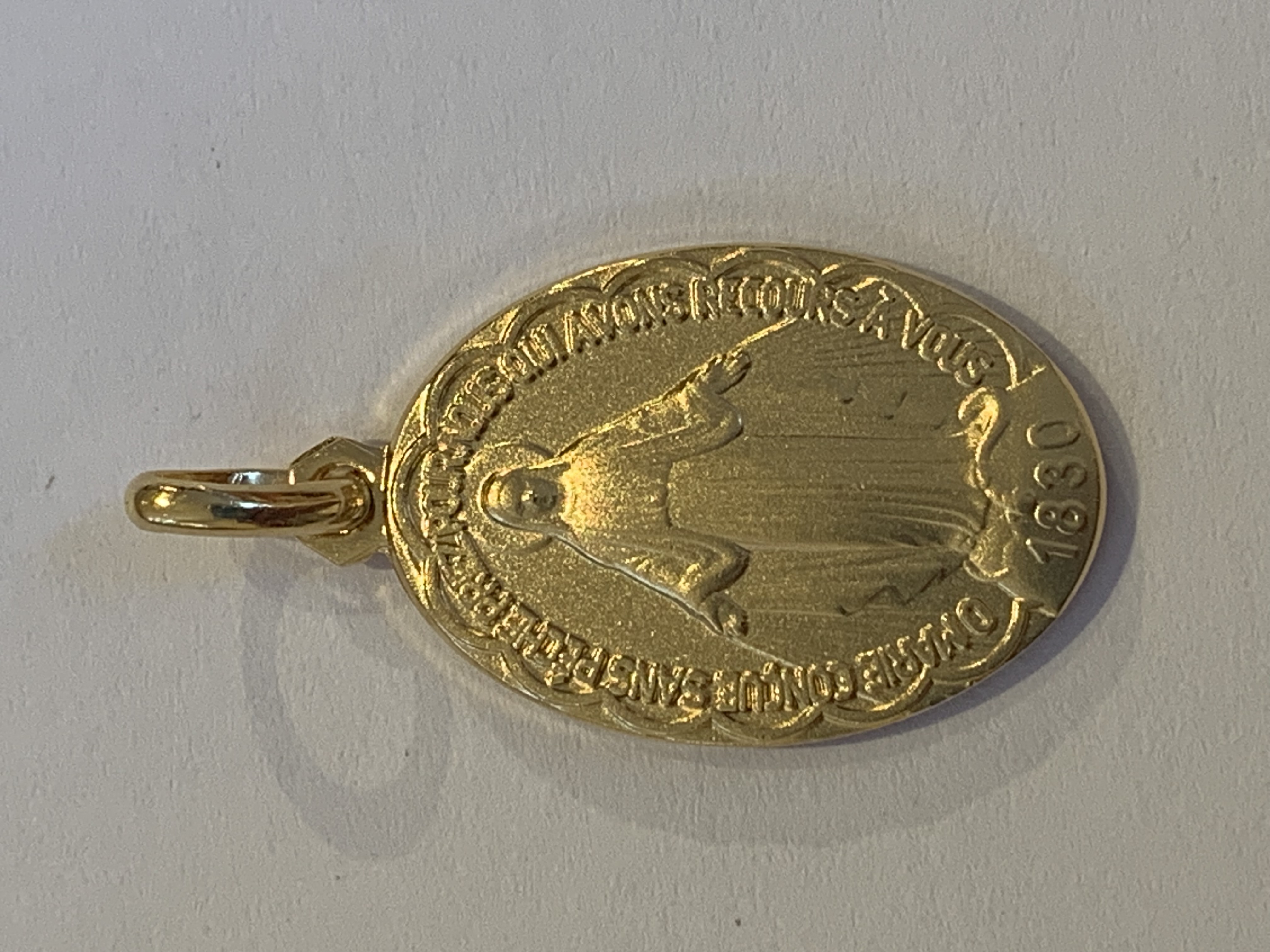 Medaille miraculeuse or 21 cm feston