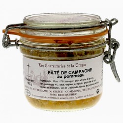 Pate de campagne au pommeau, conserve verre de 180 g