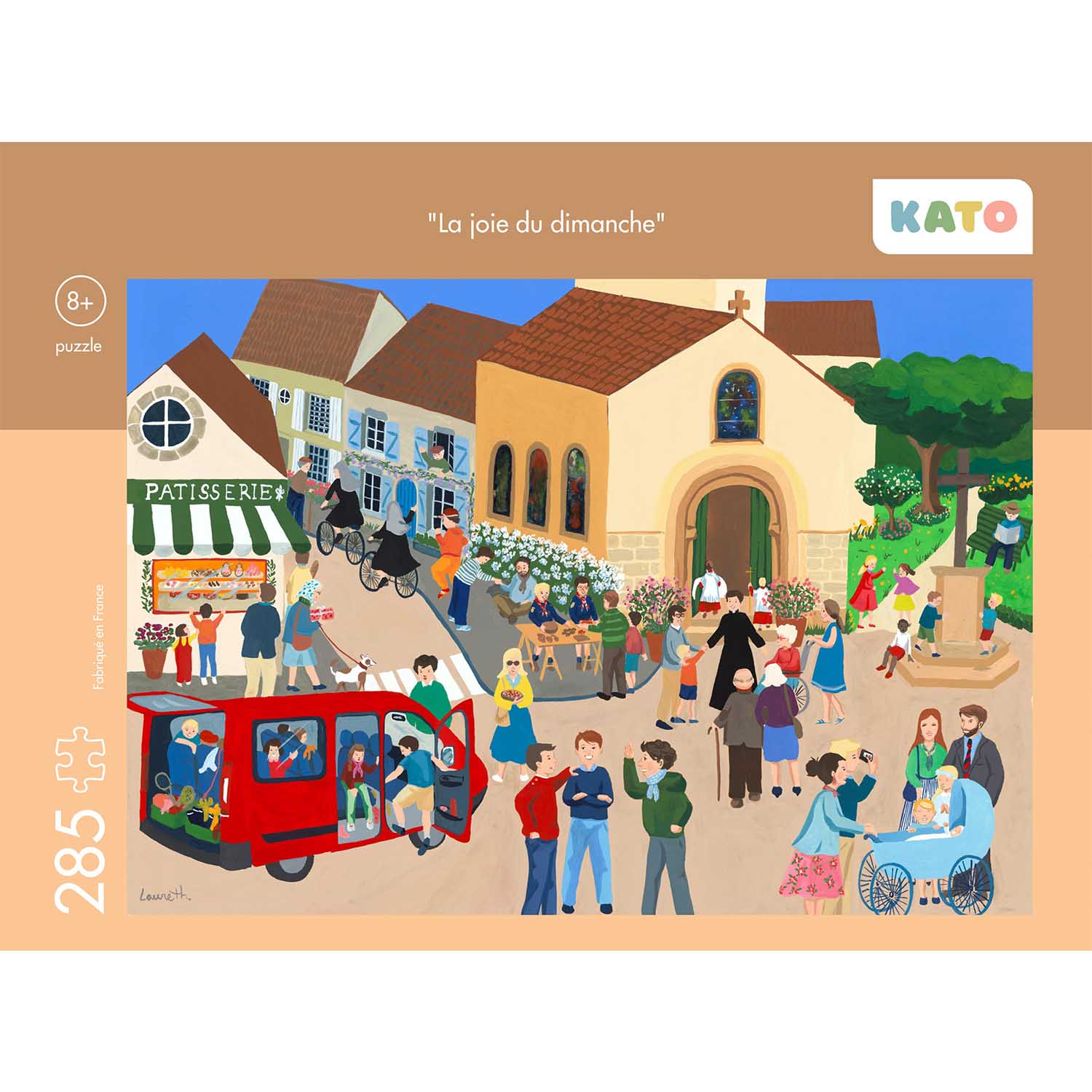 Puzzle kato #034;la joie du dimanche#034; - puzzle de 285 pieces, dimensions 46.2x32.6cm